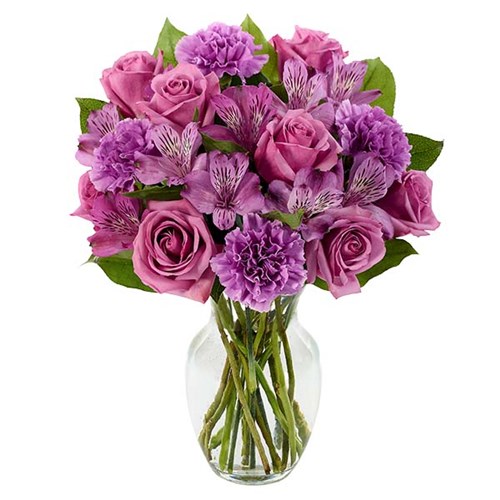 Perfectly purple flower bouquet from Ingallina's Gifts